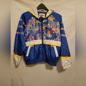 Vintage Active Frontier Blue Windbreaker Jacket, Women's Size Medium P